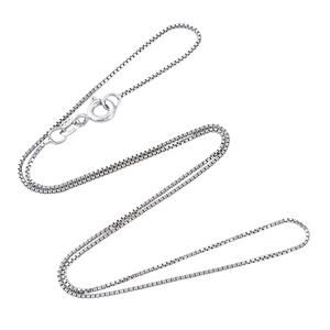 Vintage Italy Sterling Silver 925 0.8mm Box Chain Necklace 16"